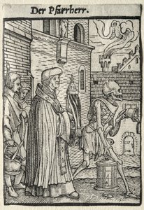 Dans van de Dood: De Pastoor door Hans Holbein the Younger