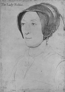 Elizabeth Hoby, ca. 1532-1543 1945 door Hans Holbein der Jüngere