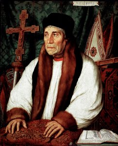 Portret van William Warham, aartsbisschop van Canterbury door Hans Holbein der Jüngere
