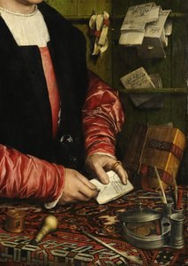 Portret van de koopman George Gisze door Hans Holbein the Younger