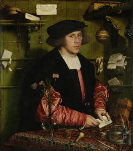 Portret van de Koopman George Gisze door Hans Holbein der Jüngere