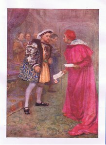 Lees dit? en dan naar het ontbijt met welke eetlust je hebt (Koning Hendrik VIII), uit De Volledige Werken van Shakespeare gepubliceerd door George Harrap & Co Ltd, 1920s