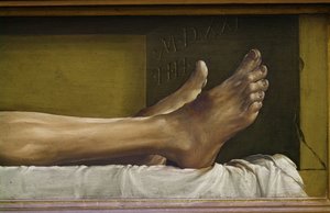 Het lichaam van de dode Christus (detail)