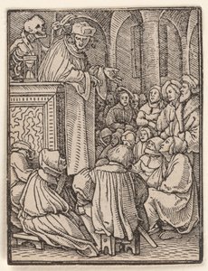 De geestelijke, uit De dodendans door Hans Holbein the Younger