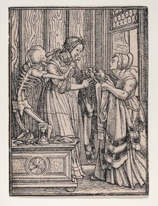 De gravin, uit „De dodendans” door Hans Holbein the Younger