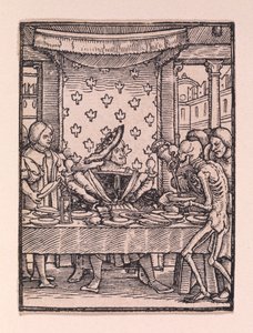 De koning, uit "De dodendans" door Hans Holbein the Younger