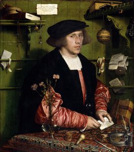 The merchant George Gisze (1497-1562) door Hans Holbein the Younger
