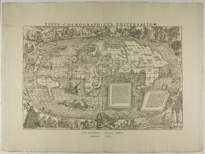 Type Cosmographicus Universalis, Sim. Grynaeus, Novus Orbis, Basileae 1532 door Hans Holbein the Younger