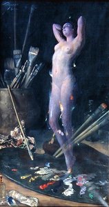 In het atelier: Visioen van de kunstenaar, c.1900