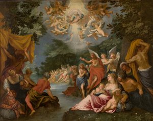 De Doop van Christus door Hans I or Johann Rottenhammer