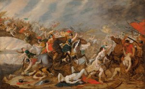 De strijd van de amazones door Hans Jordaens III