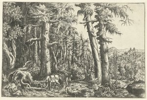 Landschap met barmhartige Samaritaan door Hans Lautensack