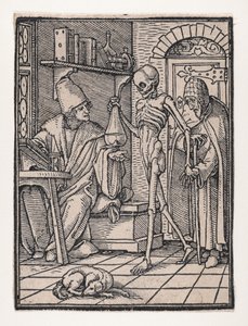 De dokter of arts, uit De dans van de dood, ca. 1526, gepubliceerd 1538 door Hans Lützelburger