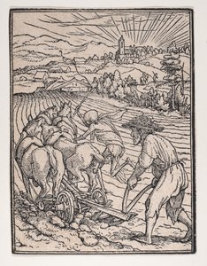 De Boer of Ploeger, uit De Dans van de Dood, ca. 1526, gepubliceerd 1538 door Hans Lützelburger