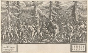 Slag van de Naakte Mannen en Boeren door Hans Lützelburger, after Master NH