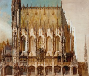Gotische grafkerk St. Michael, zijaanzicht door Hans Makart