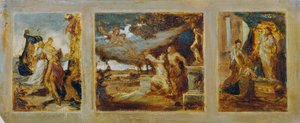 Schets voor een drieluik met mythologische scènes door Hans Makart