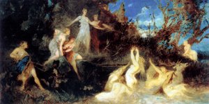 De Jacht van Diana, studie door Hans Makart
