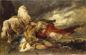 Valkyrie en een Stervende Held door Hans Makart