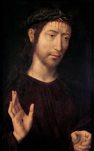 Christus zegent door Hans Memling