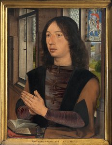 Detail van het Diptiek van Maarten van Nieuwenhove (detail) door Hans Memling