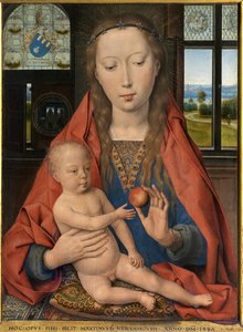 Detail (drieluik van Maarten van Nieuwenhove) door Hans Memling