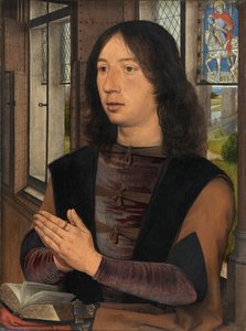 (detail) van het Diptiek van Maarten van Nieuwenhove door Hans Memling