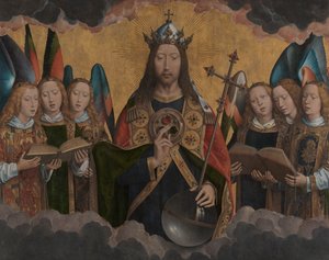 God de Vader met zingende engelen door Hans Memling