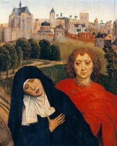 Onze Lieve Vrouw van Smarten, detail van Kruisiging door Hans Memling (circa 1430-1494) door Hans Memling