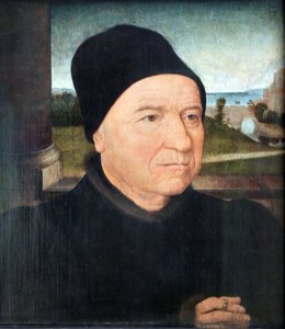 Portret van een oude man door Hans Memling