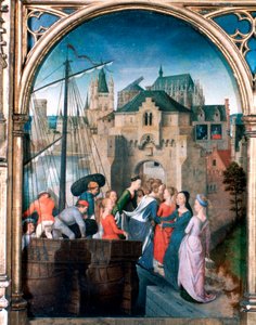 St. Ursula-schrijn, Aankomst in Keulen, 1489 door Hans Memling