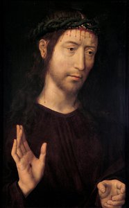 De Man van Smarten Zegent, 1480-1490 door Hans Memling