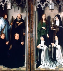 Drieluik van St. Johannes de Doper en St. Johannes de Evangelist, 1479 door Hans Memling