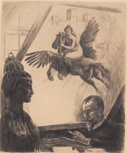 Allegorisch zelfportret door Hans Nikolaj Hansen