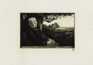 Portret van de Componist Johan Peter Emilius Hartmann 1805-1900, 1897 door Hans Nikolaj Hansen