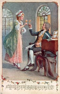 Mozart werkt aan zijn opera 