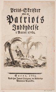 Titelblad met vignet voor "Priis-Skrifter na een patriottische uitnodiging in het jaar 1761"
