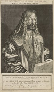 Portret van Dürer, gegraveerd door Lucas Kilian