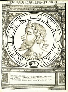 Henricus VI, illustratie uit Imperatorum romanorum omnium orientalium et occidentalium verissimae imagines ex antiquis numismatis door Hans Rudolf Manuel Deutsch