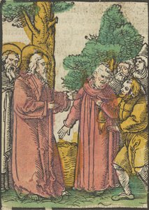 Christus geneest de doofstomme, uit Das Plenarium, 1517 door Hans Schäufelein the Elder