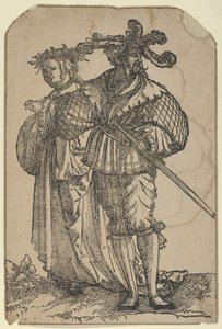 Dansend paar I, uit De Bruiloftsdansers herdruk door Hans Schäufelein the Elder