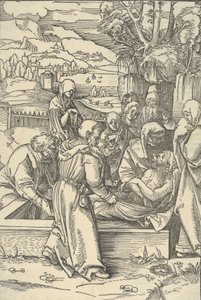 De graflegging, uit Speculum passionis domini nostri Ihesu Christi door Hans Schäufelein the Elder