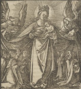 De Madonna van Barmhartigheid, uit Hymmelwagen auff dem, wer wol leeft..., 1517 door Hans Schäufelein the Elder