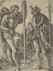 Twee soldaten met lans en hellebaard in gesprek, ca. 1515