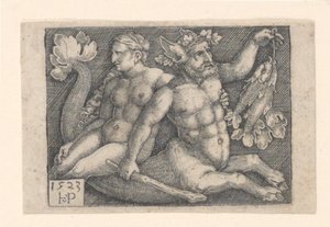 Een Triton en een Nimf door Hans Sebald Beham