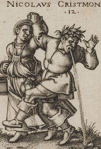 Beham Het boerenfeest 1546 bl 06 detail door Hans Sebald Beham