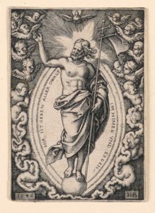 Christus op de wereldbol door Hans Sebald Beham