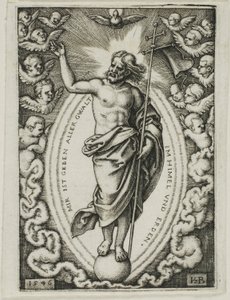 Christus op de Wereldbol door Hans Sebald Beham