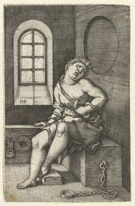 Dood van Cleopatra door Hans Sebald Beham