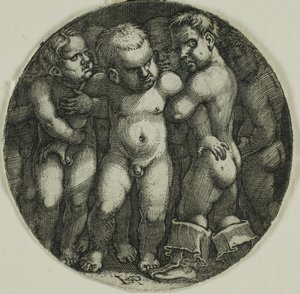 Acht jongens door Hans Sebald Beham